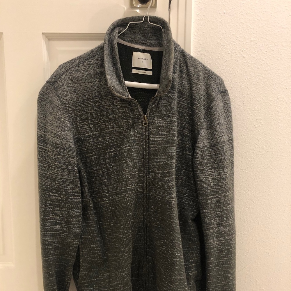 Billy Reid Mens Track Jacket Medium Green Grey